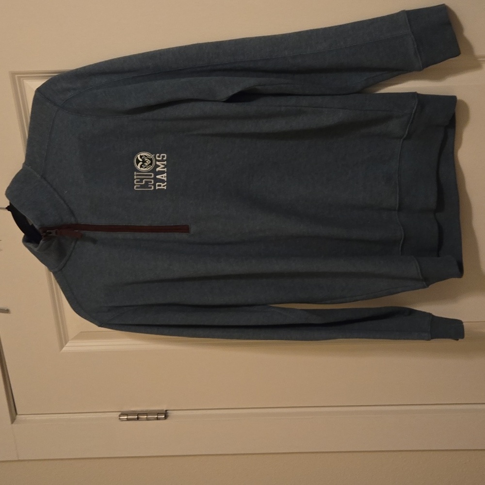 Small CSU Logo sweatshirt with zippered neck.